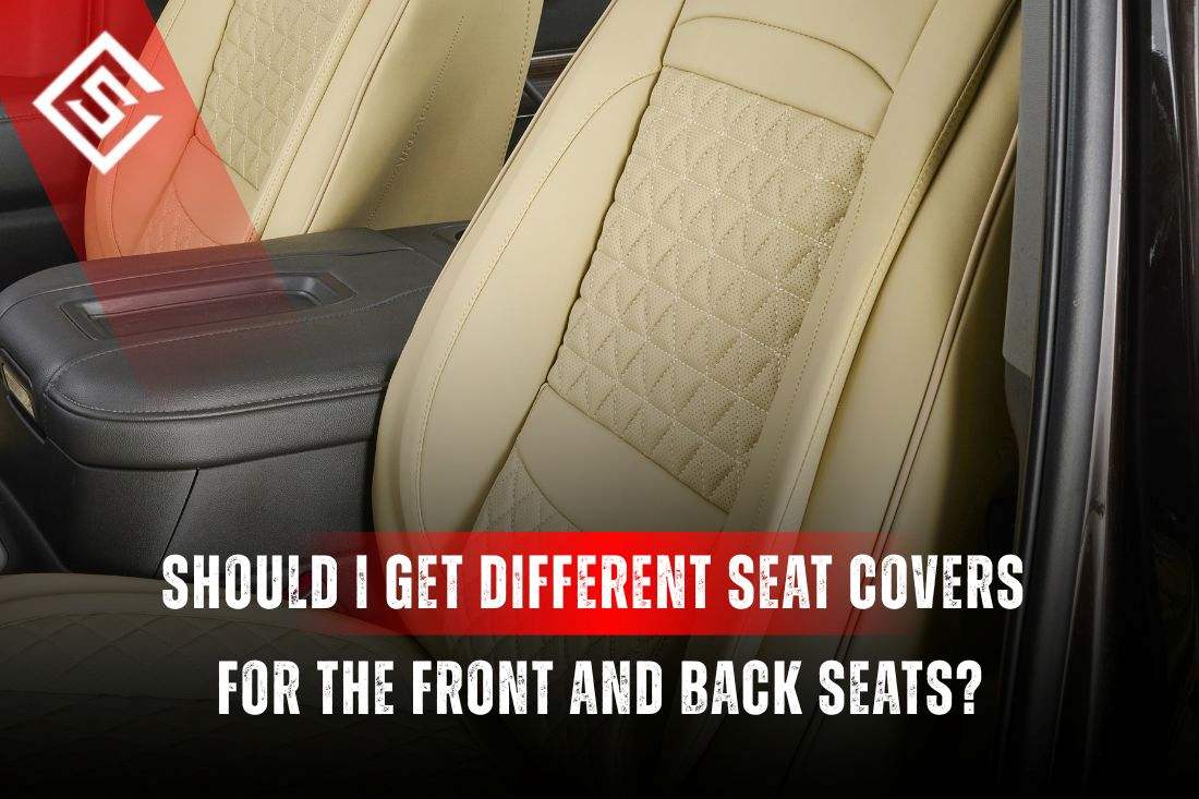 Front car seats with premium covers showing why different seat covers for front and rear seats matter for comfort.