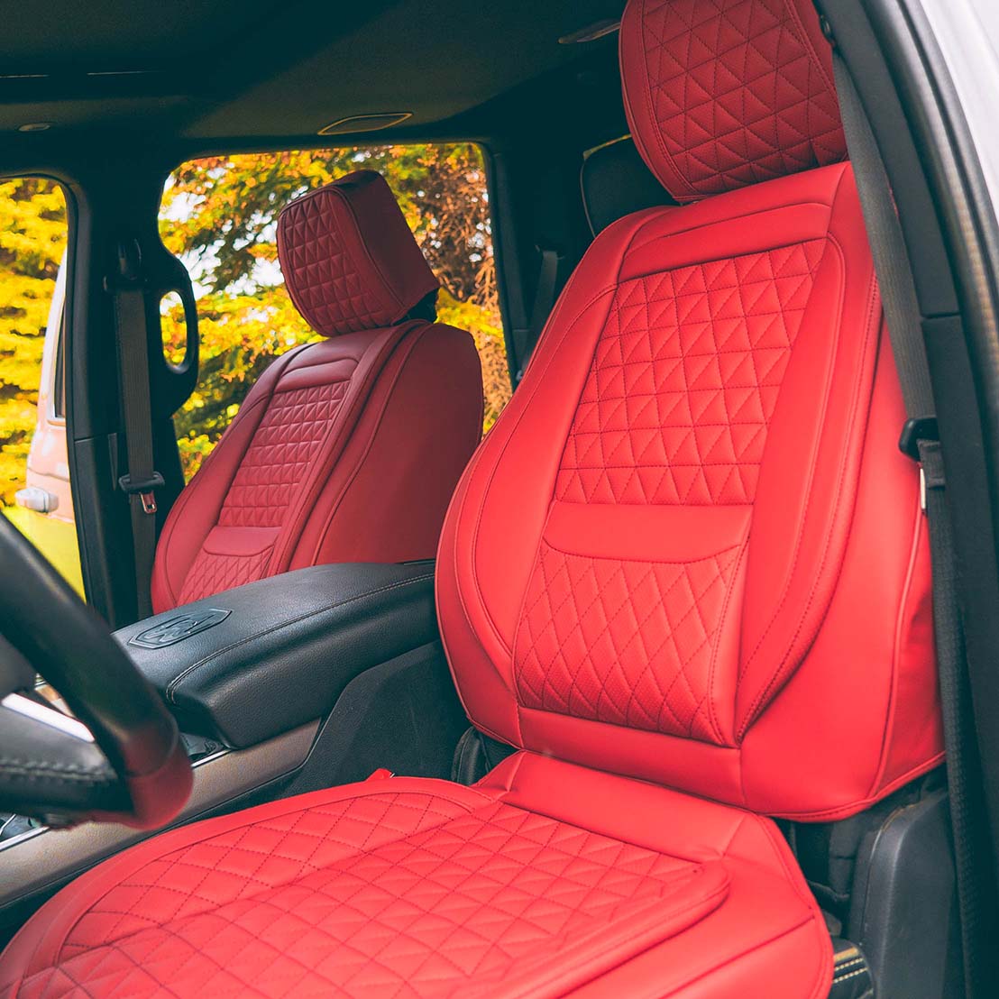 Luxury Seat Covers - Wine Red
