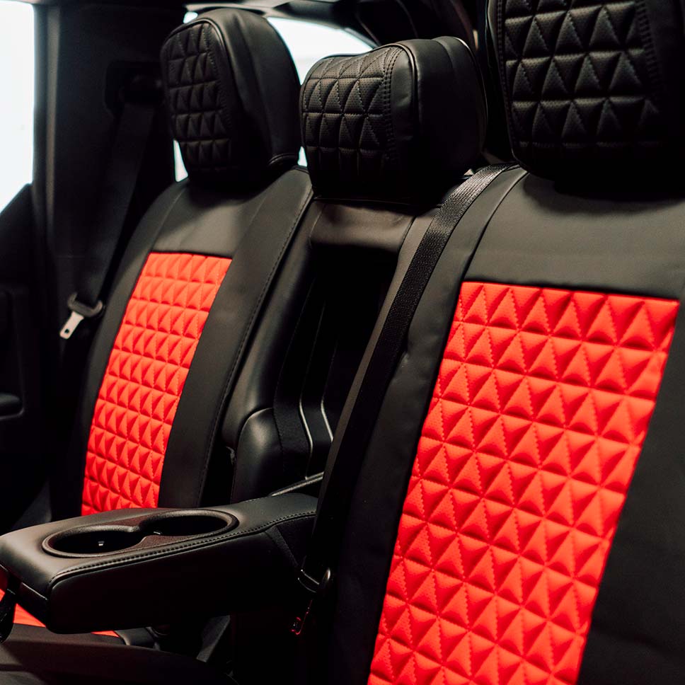 Back - Luxury Seat Covers - Black & Red