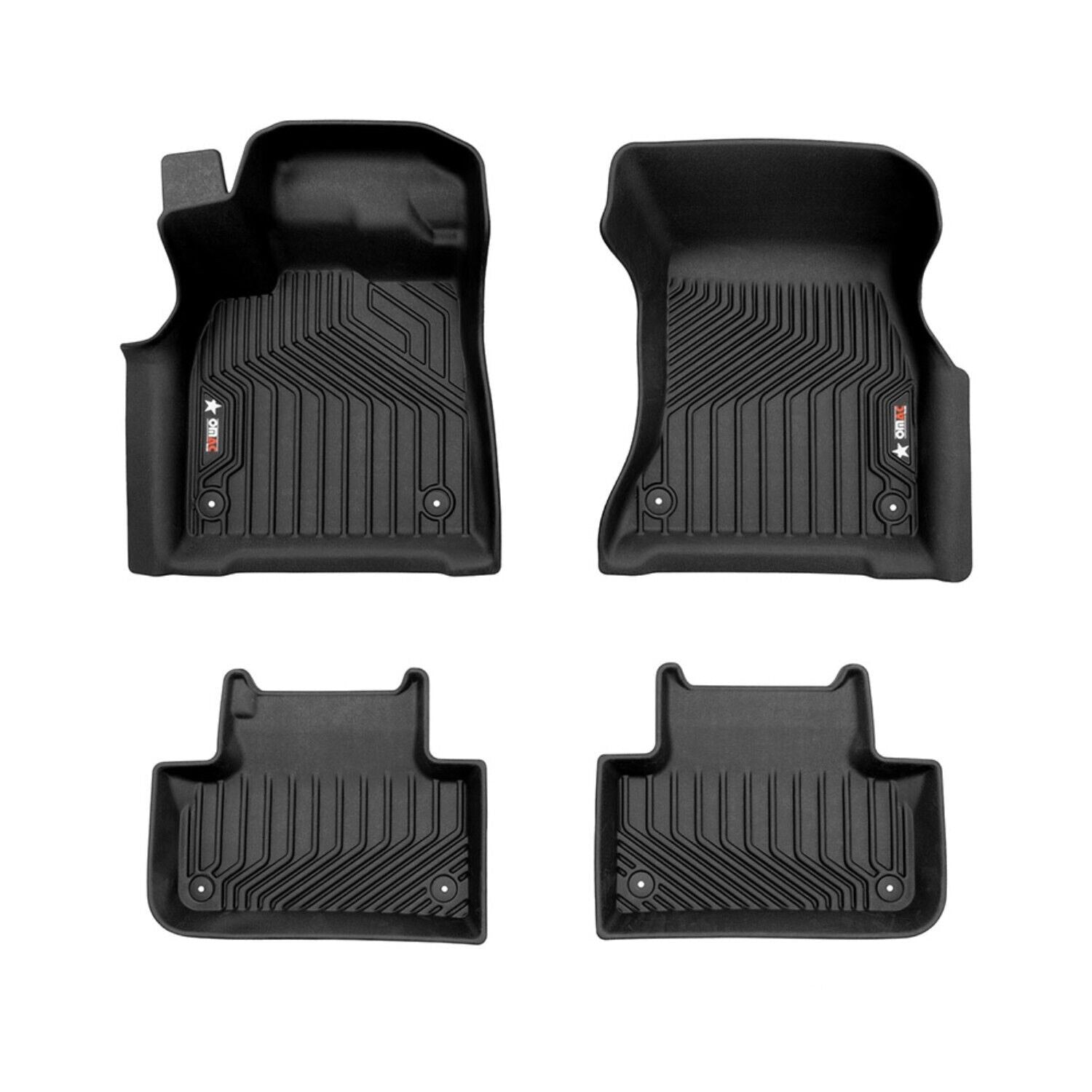 OMAC Floor Mats Audi Q5 PHEV 2018-2023 Front and Back All Weather High Edge Black