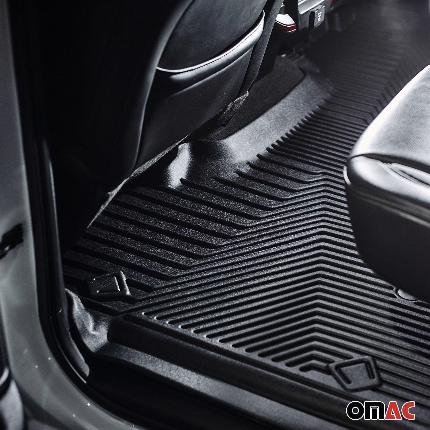 OMAC Floor Mats Audi Q5 PHEV 2018-2023 Back All Weather High Edge Black
