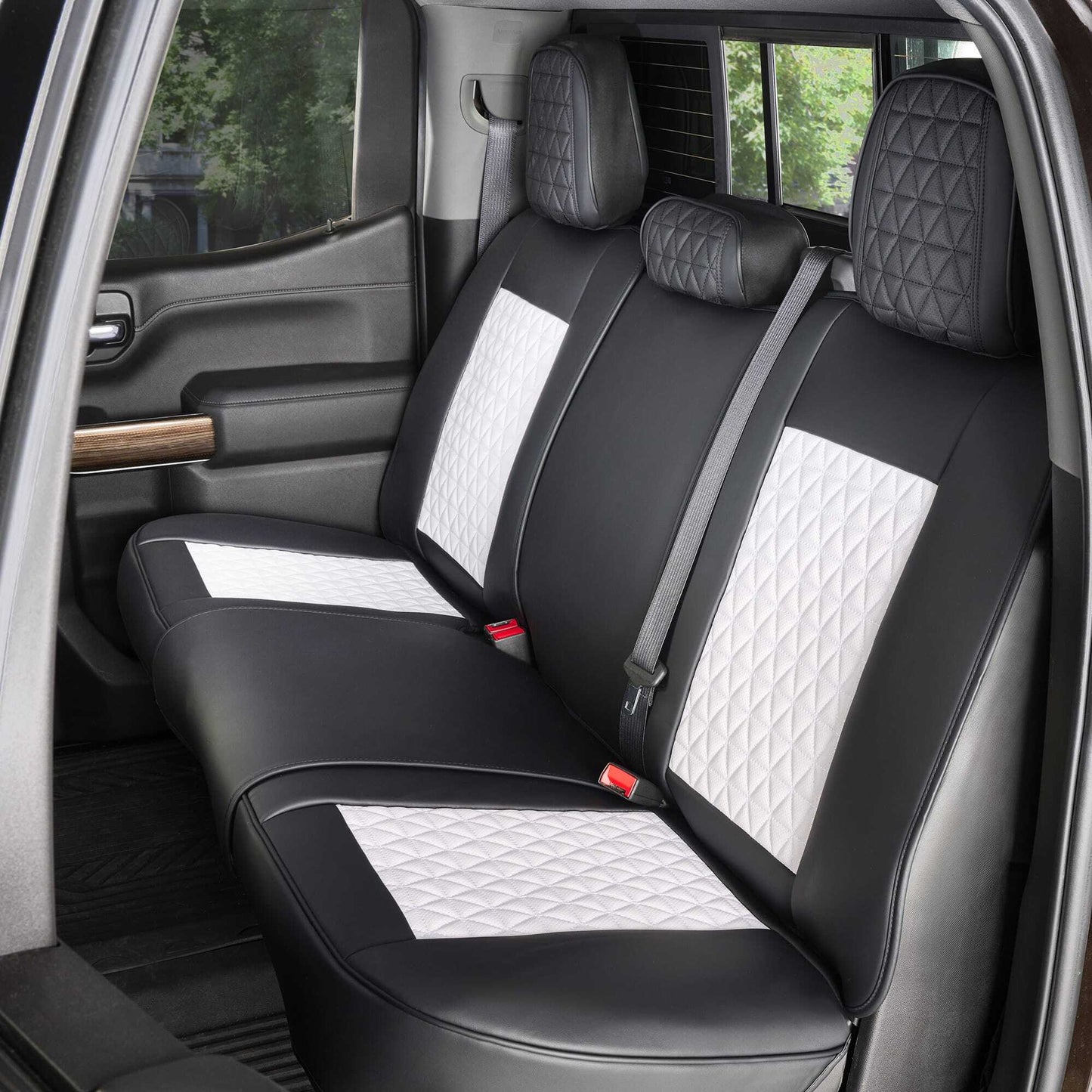 Back - Luxury Seat Covers - Black & White