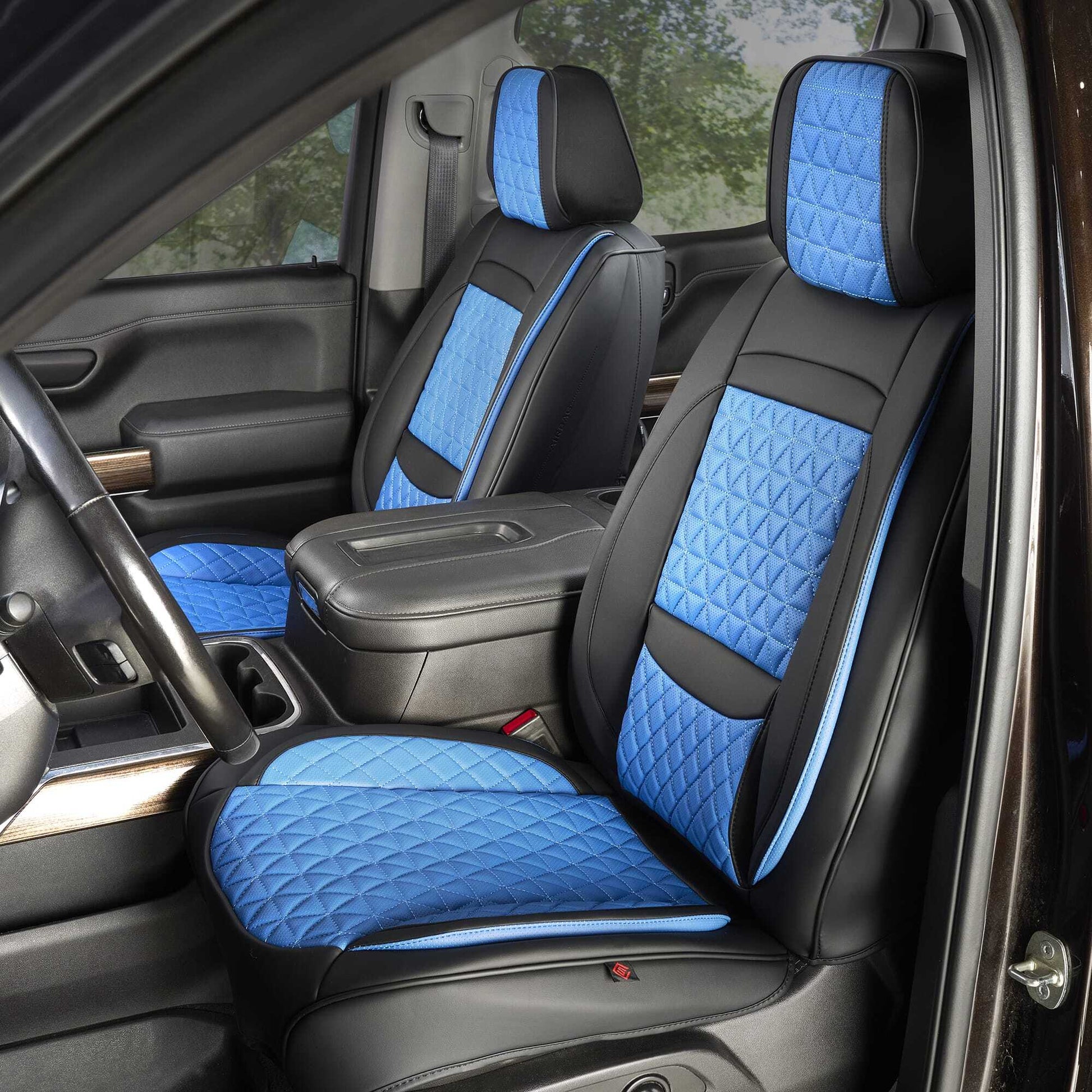 Luxury Seat Covers - Black & Blue
